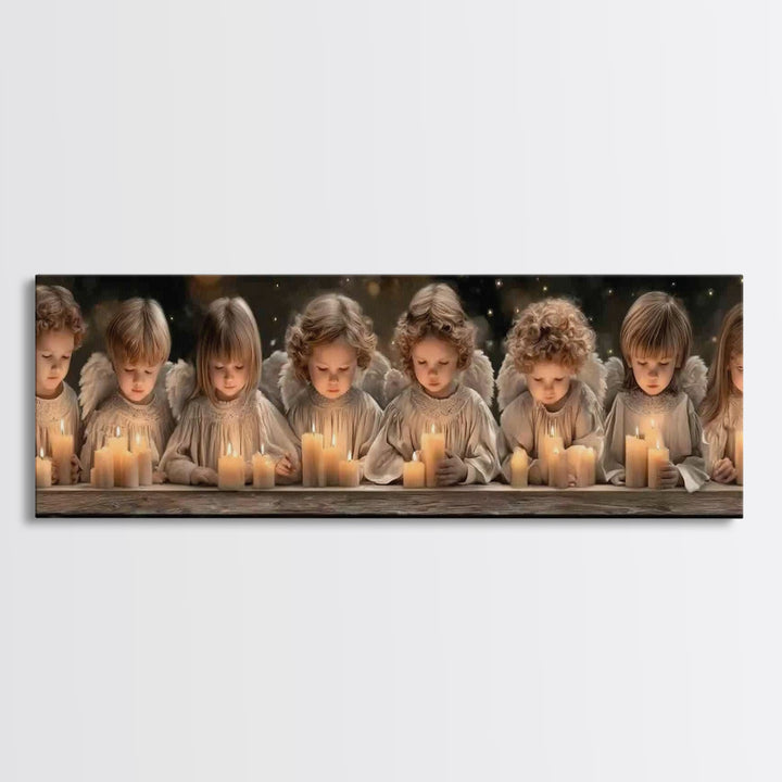 Heaven’s Little Lights | Framed Canvas Print | Panoramic Print | Christian Art Canvas | Christian Wall Art | Christian Painting | Christmas
