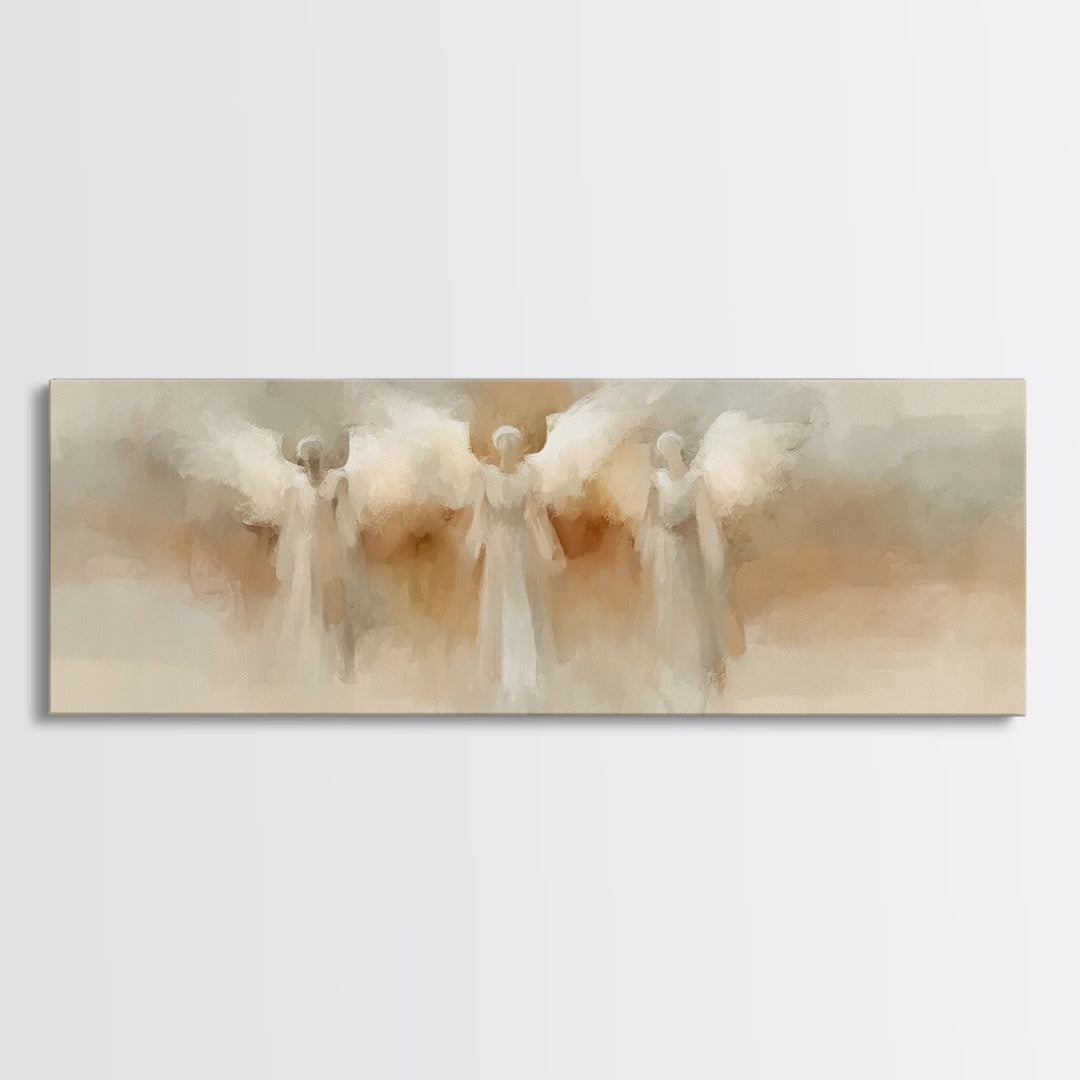 Heavenly Dawn Choir, Framed Canvas Print, Christian Wall Art, Christian Art Canvas, Panoramic Art, Christmas Art, Christian Decoration