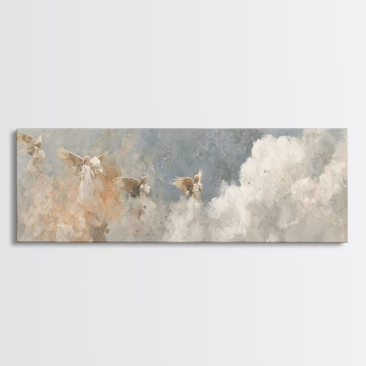 Sanctified Gathering Veil – Framed Canvas Print – Moody Christian Art – Panoramic Art – Christian Wall Art – Christmas Art – Christian Art
