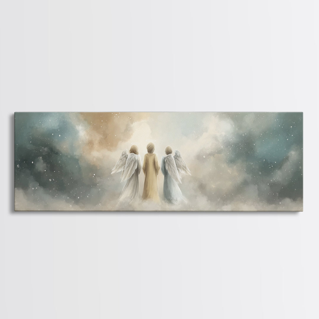 Threefold Heavenly Path, Framed Canvas Print, Panoramic Painting, Christian Art Canvas, Christmas Wall Art, Christian Art, Christian Christ