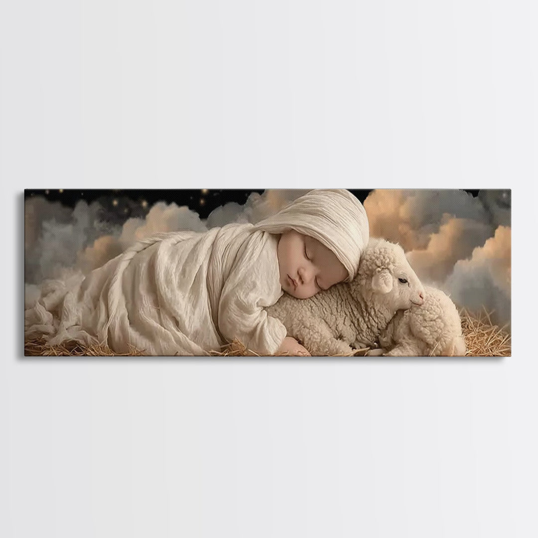 Bethlehem Star Rise - Framed Canvas Print - Christian Wall Art - Christmas Art Prints - Christian Art Canvas - Panoramic Frame - Christian