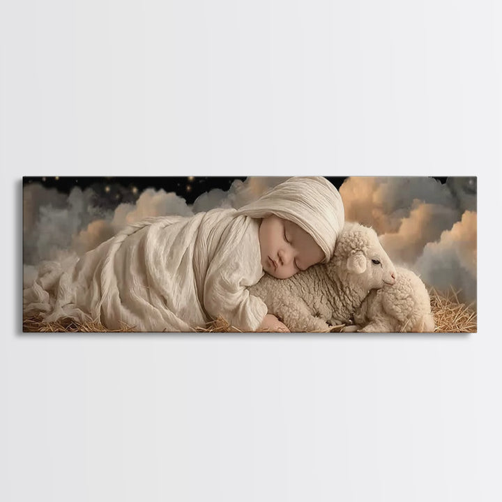 Bethlehem Star Rise - Framed Canvas Print - Christian Wall Art - Christmas Art Prints - Christian Art Canvas - Panoramic Frame - Christian