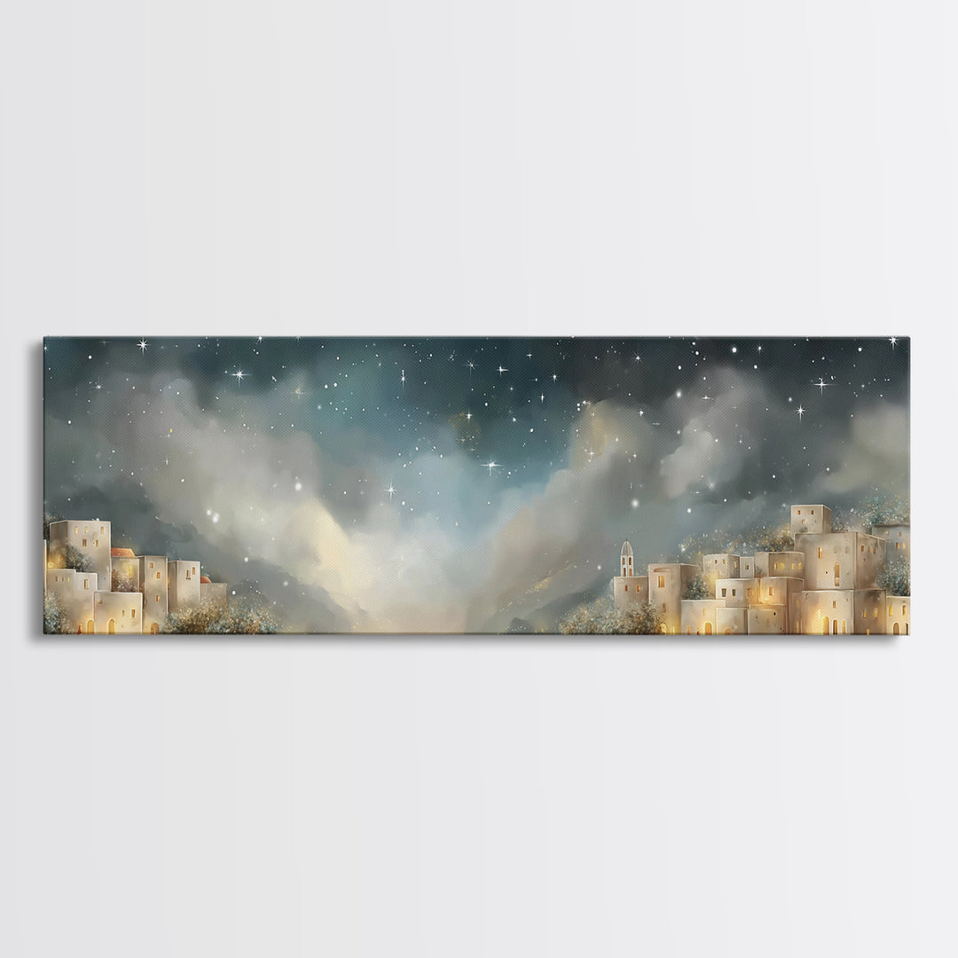Guiding Star Path - Framed Canvas Print - Christian Art Print - Christmas Art Work - Jesus Canvas Art - Panoramic Wall Art - Christian Deco