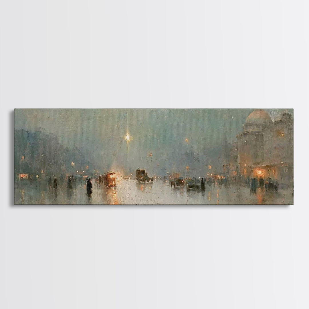 Midnight Star Road – Framed Canvas Print – Christmas Art Prints – Christian Wall Art – Christian Art Canvas – Panoramic Frame – Christian A