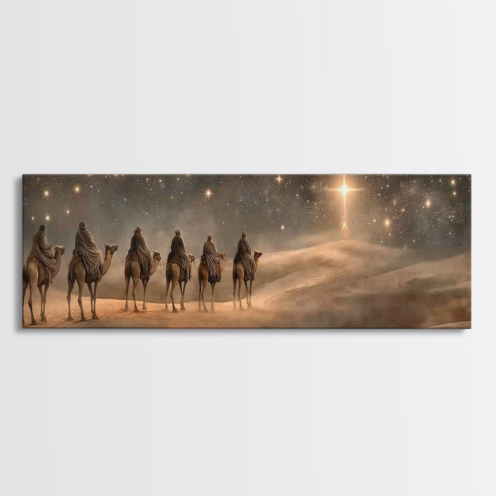 Journey to the Light, Framed Canvas Print, Christian Christmas Art, Christian Art Canvas, Christmas Wall Art, Panoramic Art, Christian Gift
