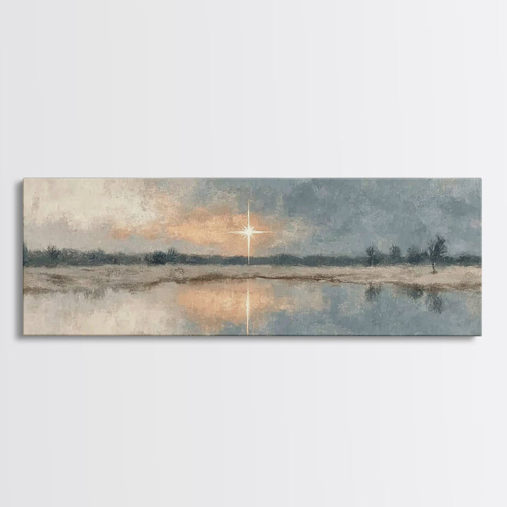Star Of Promise, Framed Canvas Print, Panoramic Wall Art, Christian Wall Art, Christian Art Canvas, Christmas Art, Christian Gift Ideas