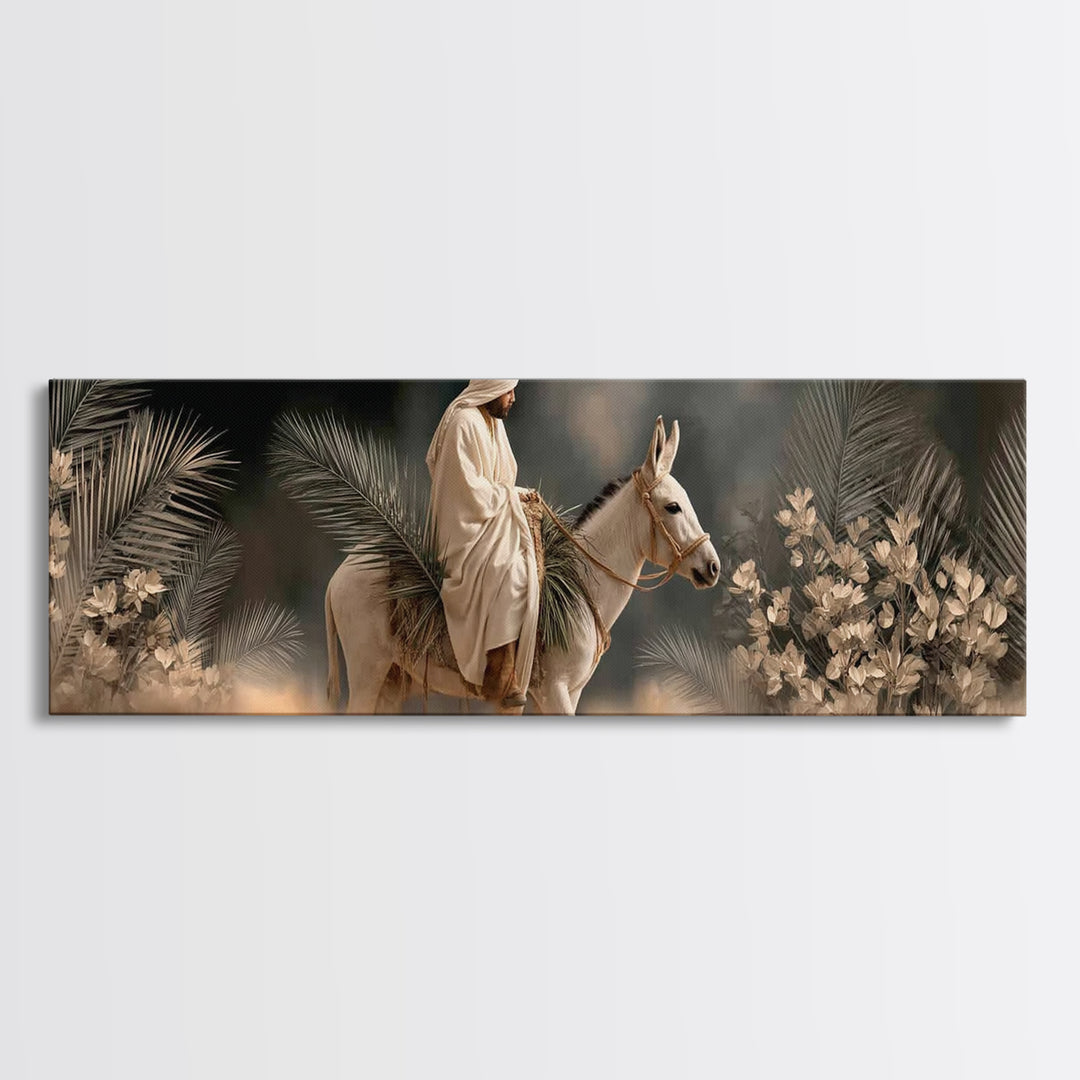 Mountain Grace | Framed Canvas Print | Christian Art Canvas | Panoramic Painting | Jesus Art Print | Christian Decor | Moody Christian Art