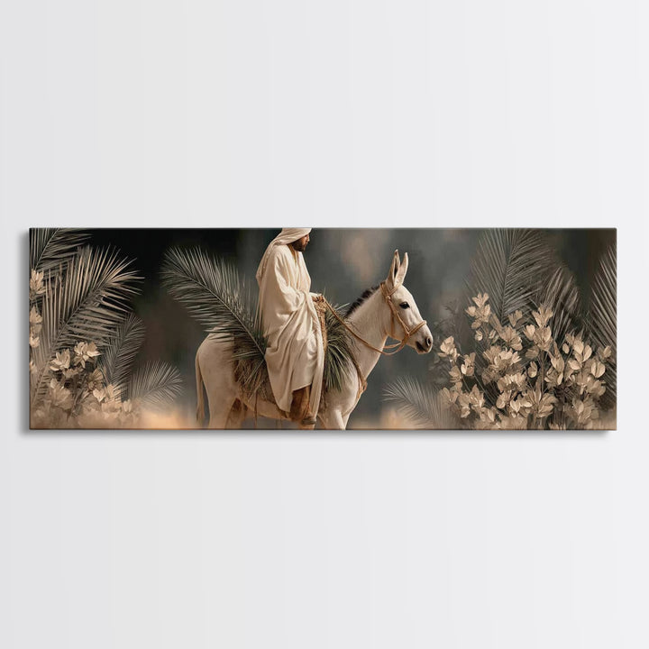 Mountain Grace | Framed Canvas Print | Christian Art Canvas | Panoramic Painting | Jesus Art Print | Christian Decor | Moody Christian Art