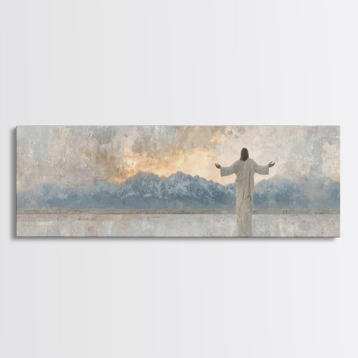 Horizon Of Mercy – Framed Canvas Print – Christian Wall Art – Panoramic Wall Art – Christian Art Canvas – Jesus Painting – Christian Christ