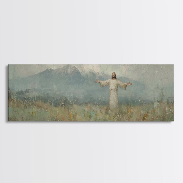 Valley Of Sacred Peace – Framed Canvas Print – Panoramic Painting – Christian Art Canvas – Christian Art – Jesus Painting