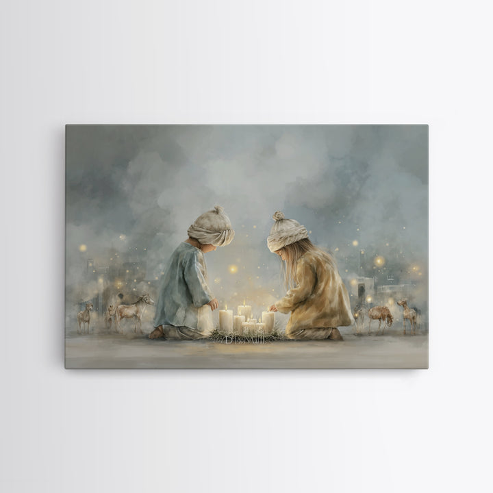 Children Of Light – Framed Canvas Print – Christian Christmas Art – Christian Art Canvas – Christian Wall Art – Christmas Art – Christian D