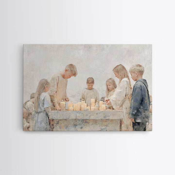 Faithful Kindling – Framed Canvas Print – Christian Christmas Art – Christian Art Canvas – Christian Wall Art – Christmas Art – Christian D
