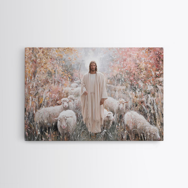 Pastoral Messiah – Framed Canvas Print – Christian Art Canvas – Jesus Painting – Christian Wall Art – Christian Art – Christian Christmas A