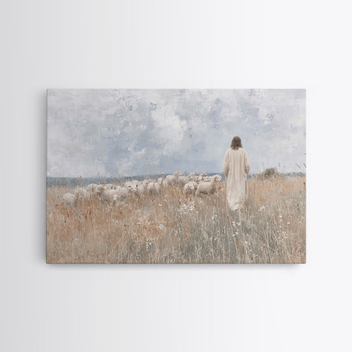 Fields Of Trust – Framed Canvas Print – Christian Wall Art – Christian Art – Jesus Painting – Christian Art Canvas – Christian Christmas Ar