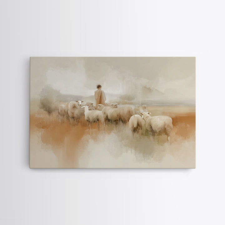 Quiet Pasture Grace - Framed Canvas Print - Christian Art Canvas - Christian Wall Art - Subtle Christian Art - Christian Decor - Jesus Pain