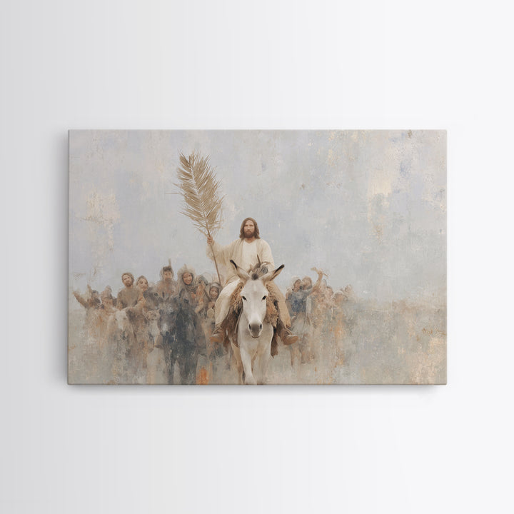 Hosanna Procession Light - Framed Canvas Print - Jesus Painting - Christian Wall Art - Christian Art Canvas - Christian Christmas Art - Chr