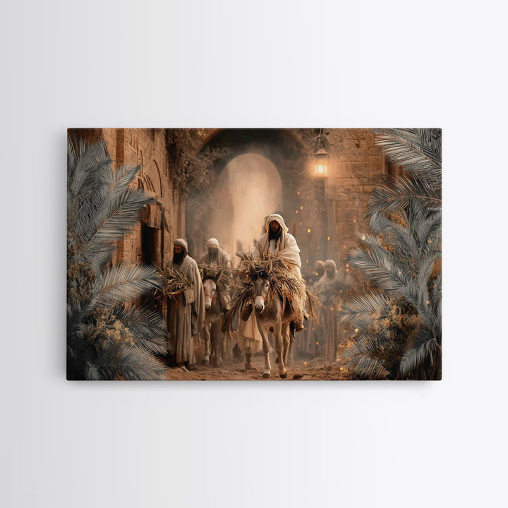Entry Of Peace - Framed Canvas Print - Christian Art Canvas - Christian Wall Art - Jesus Painting - Christmas Art Prints - Christian Decor