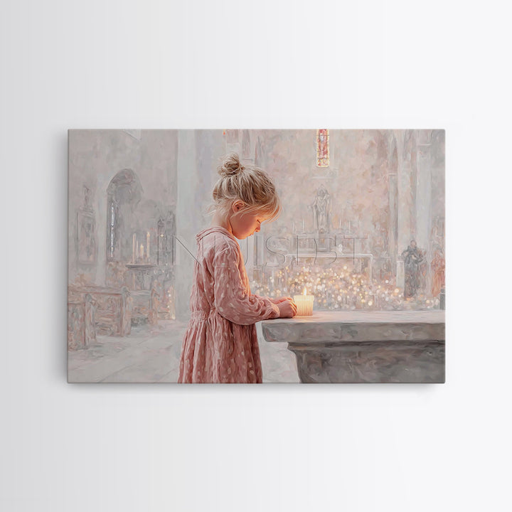 Sacred Candle Light – Framed Canvas Print – Christian Wall Art – Christian Art Print – Subtle Christian Art – Christian Gift Ideas
