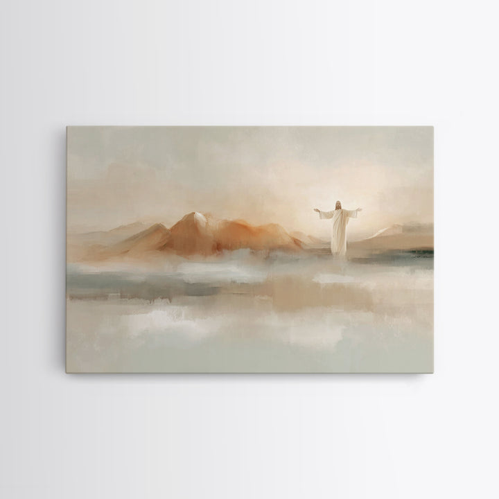 Hills Of Mercy – Framed Canvas Print – Christian Art Canvas – Minimalist Christian Art – Jesus Painting – Christian Wall Art – Christian De