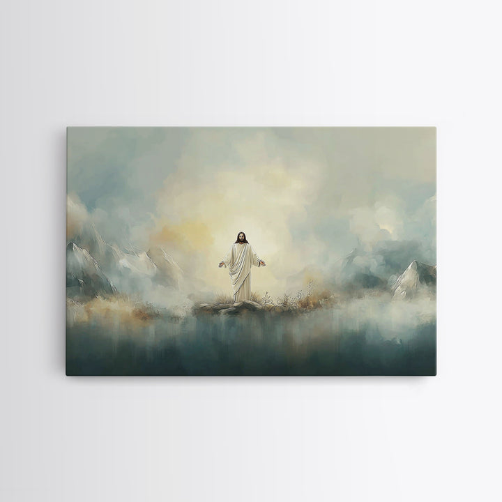 Glory On The Heights – Framed Canvas Print – Christian Art Canvas – Christian Painting – Jesus Painting – Christian Wall Art – Large Christ
