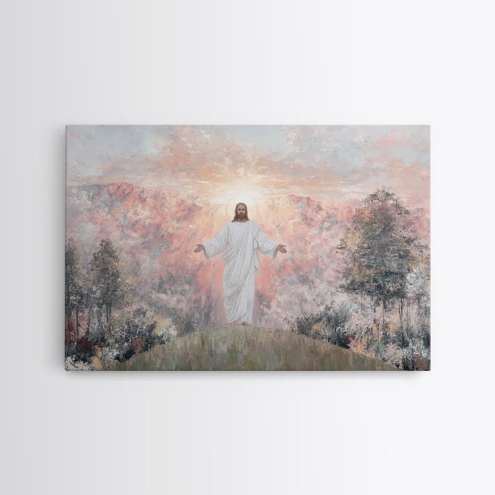 Radiant Summit Grace – Framed Canvas Print – Christian Art Canvas – Jesus Painting – Christian Wall Art – Modern Christian Art – Christian