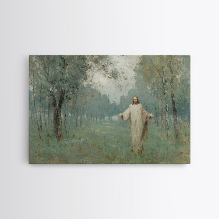 Soft Twilight Bloom – Framed Canvas Print – Christian Art – Jesus Painting – Christian Art Work – Subtle Christian Art – Christian Christma