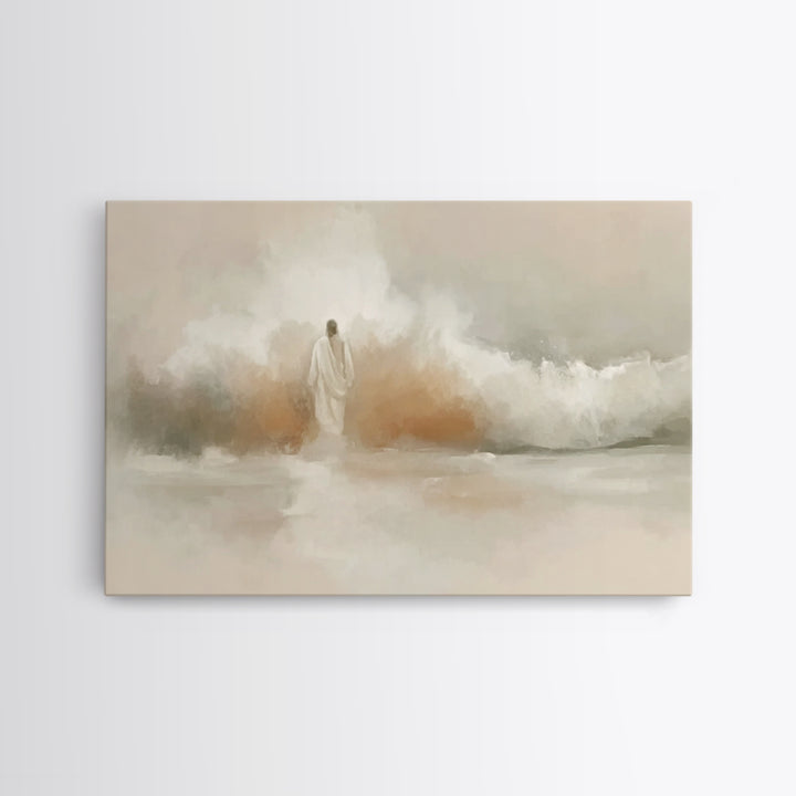 Eternal Calm Shore – Framed Canvas Print – Christian Art Canvas – Christian Wall Art – Jesus Painting – Subtle Christian Art – Christmas Ar
