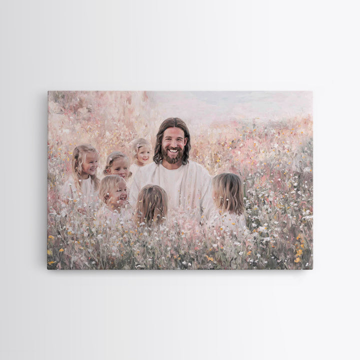 Garden Of Joy | Framed Canvas Print | Christian Wall Art | Christian Art Canvas | Jesus Painting | Christian Decor | Christian Art Gift