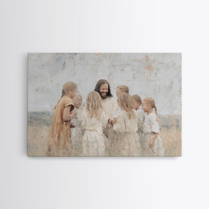 Garden Of Joy – Framed Canvas Print – Christian Wall Art – Jesus Painting – Christian Art Canvas – Christian Christmas Art – Christian Gift