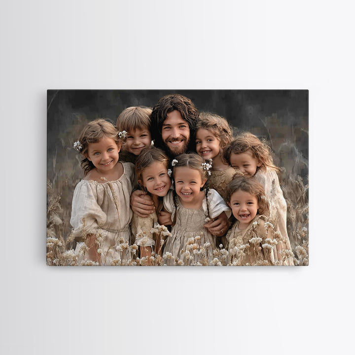 Fields Of Blessing, Framed Canvas Print, Christian Art Canvas, Jesus Painting, Christian Wall Art, Vintage Christian Art, Christian Gift