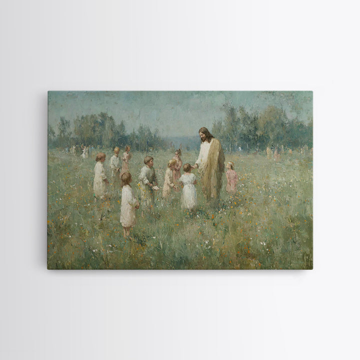 Pasture Of Peace – Framed Canvas Print – Christian Art – Christian Wall Art – Jesus Painting – Christian Art Canvas – Christmas Art Prints
