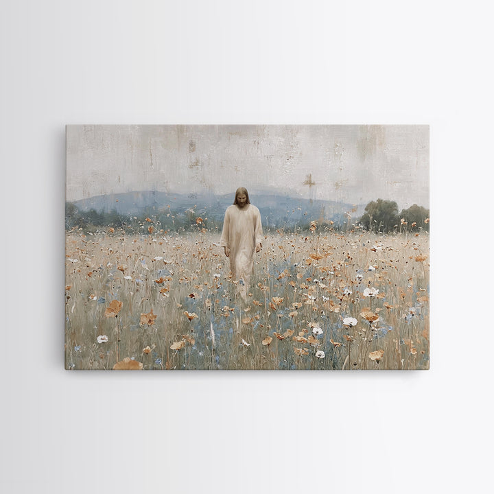 Path Of Grace | Framed Canvas Print | Christian Art | Christian Wall Art | Jesus Painting | Christian Art Canvas | Vintage Christian Art