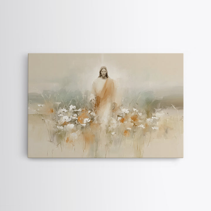 Floral Redemption, Framed Canvas Print, Christian Wall Art, Christian Art Canvas, Jesus Painting, Christian Christmas Art, Modern Christian