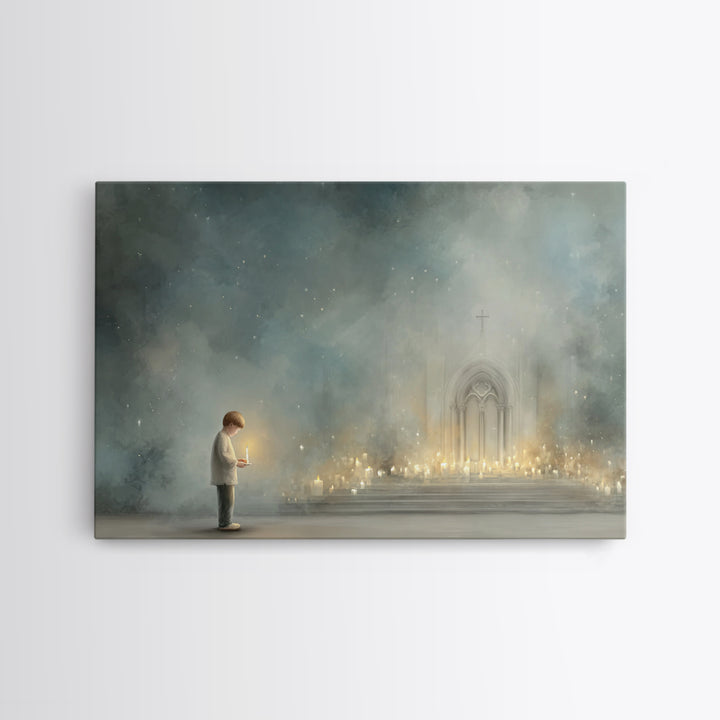 Child Of Light – Framed Canvas Print – Christian Art Canvas – Christian Wall Art – Minimalist Christian Art – Christian Christmas Art