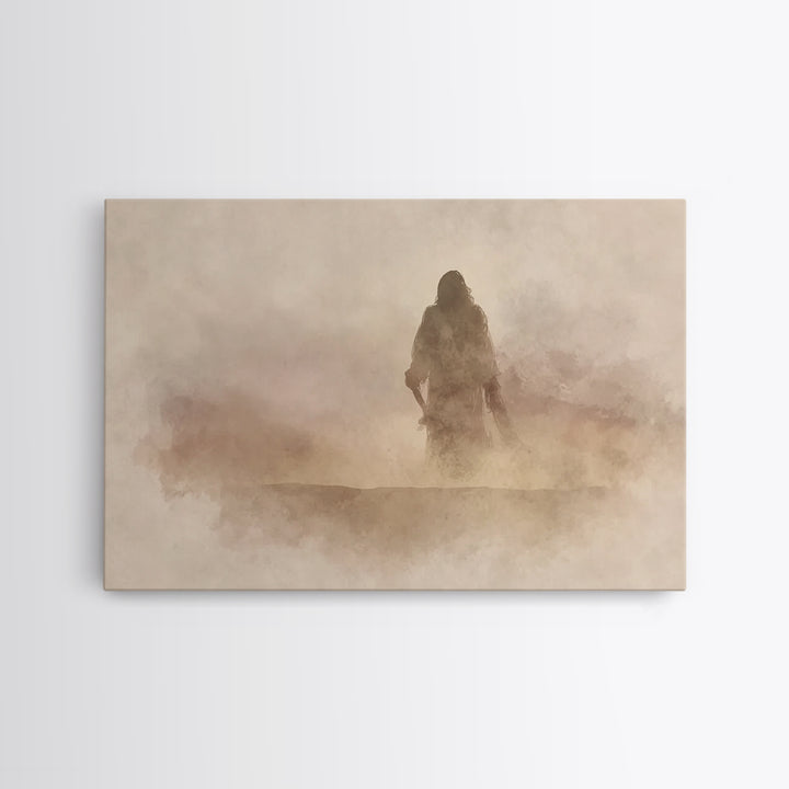 Desert Vision | Framed Canvas Print | Christian Art Canvas | Christian Wall Art | Jesus Painting | Minimalist Christian Art | Christian Art