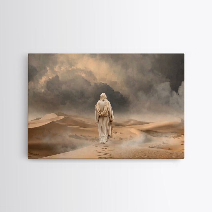 Stormwalk Path | Framed Canvas Print | Christian Wall Art | Christian Art Canvas | Jesus Painting | Moody Christian Art | Christian Decor