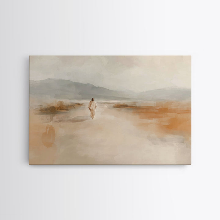 Quiet Journey | Framed Canvas Print | Christian Wall Art | Jesus Painting | Christian Art Canvas | Minimalist Christian Art | Christian Gif