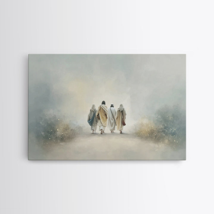 Walk Of Fellowship, Framed Canvas Print, Christian Art Canvas, Christian Wall Art, Jesus Painting, Christian Art, Modern Christian Painting