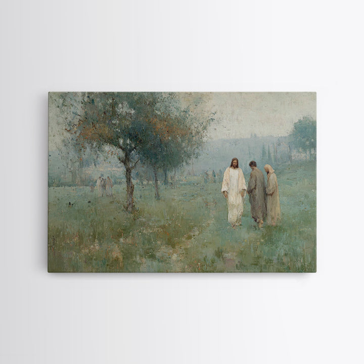 Garden Walk Light – Framed Canvas Print – Christian Wall Art – Jesus Painting – Christian Art Canvas – Modern Christian Painting – Christia