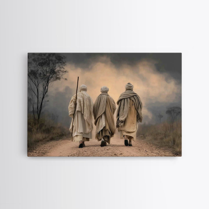 Pilgrims Of Faith, Framed Canvas Print, Christian Wall Art, Christian Art Canvas, Jesus Painting, Moody Christian Art, Christian Gift Ideas