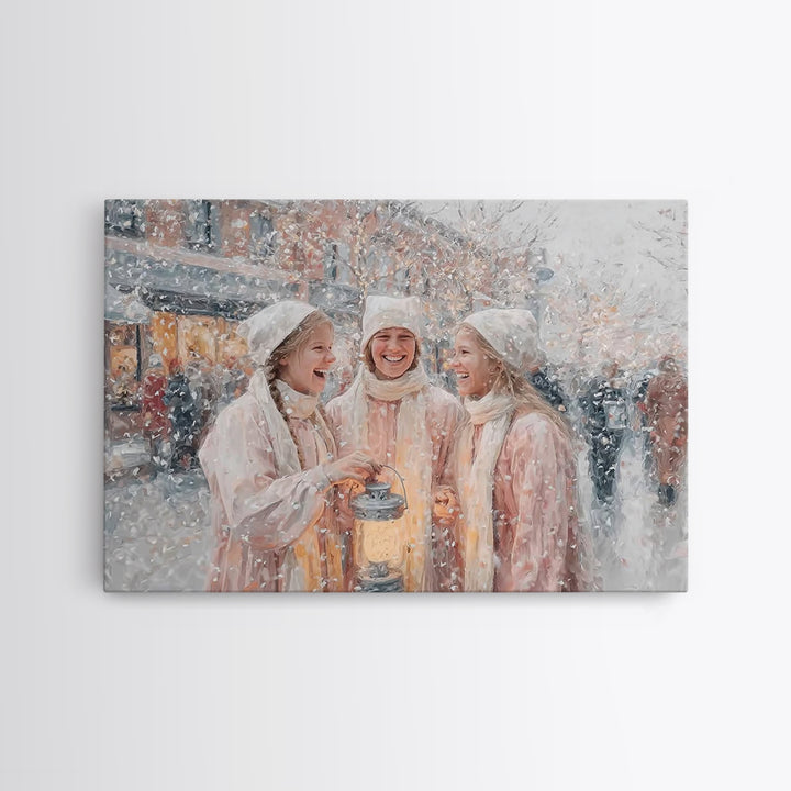 Lantern Joy – Framed Canvas Print – Christmas Art Prints – Christian Christmas Art – Christmas Wall Art – Christmas Art Canvas – Christian