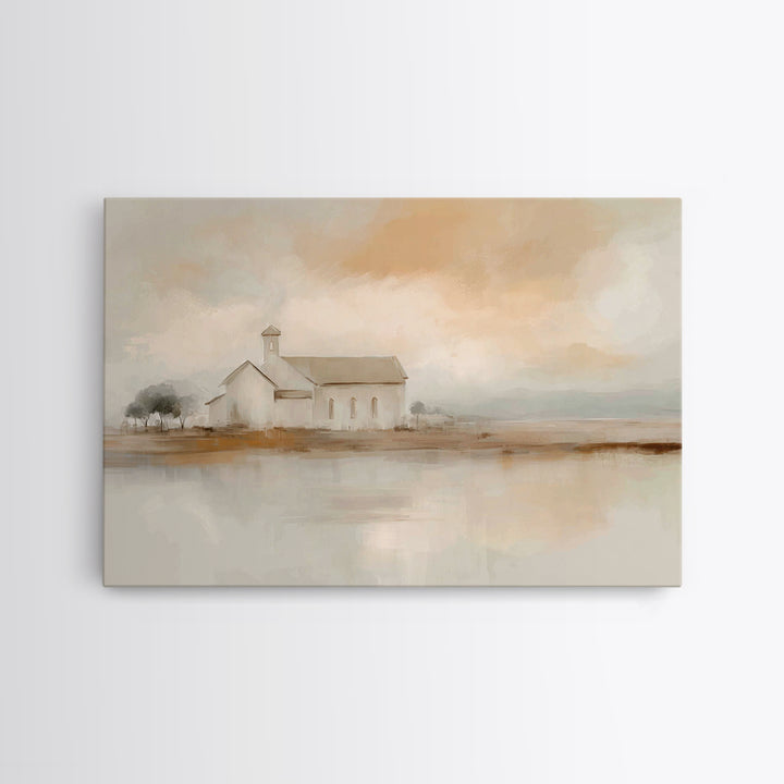 Quiet Church Hope | Framed Canvas Print | Christian Wall Art | Christian Art Canvas | Minimalist Christian Art | Christian Decor | Christia