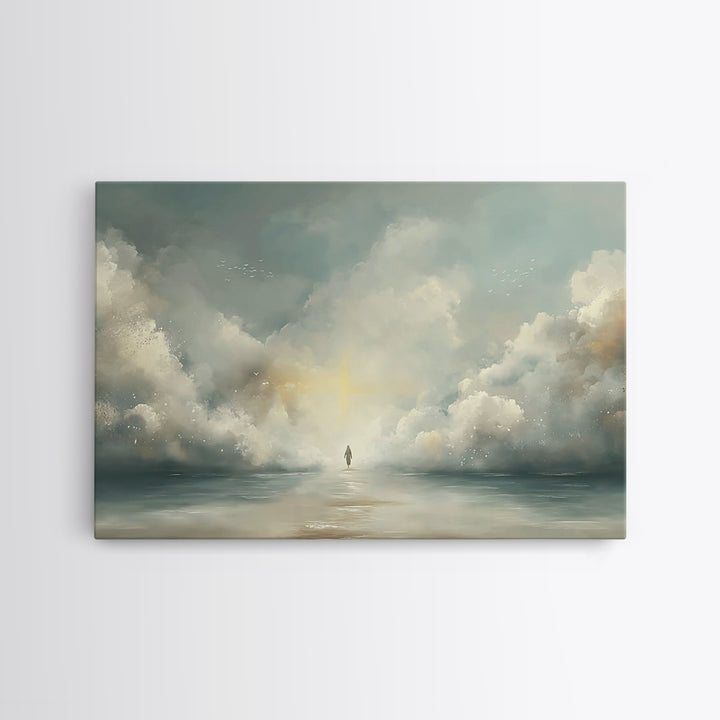 Heavenly Passage – Framed Canvas Print – Christian Wall Art – Jesus Painting – Christian Art Canvas – Modern Christian Art – Christmas Art