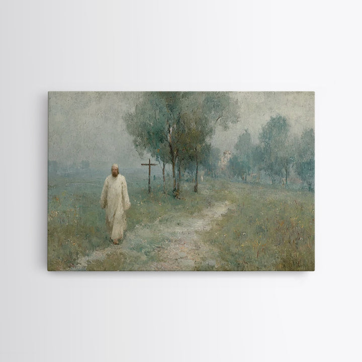 Garden Of Peace – Framed Canvas Print – Christian Art Canvas – Vintage Christian Art – Christian Wall Art – Jesus Painting – Christian Gift