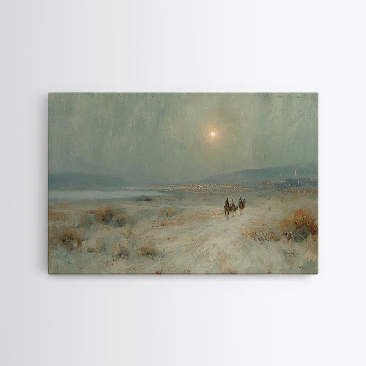 Three Kings Trail – Framed Canvas Print – Christian Art Canvas – Christian Wall Art – Christian Decor – Christian Christmas Art – Christmas