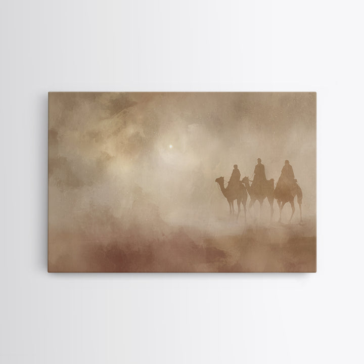 Camel Nightwatch – Framed Canvas Print – Christian Christmas Art – Christian Art Canvas – Christian Wall Art – Christmas Art – Christian De