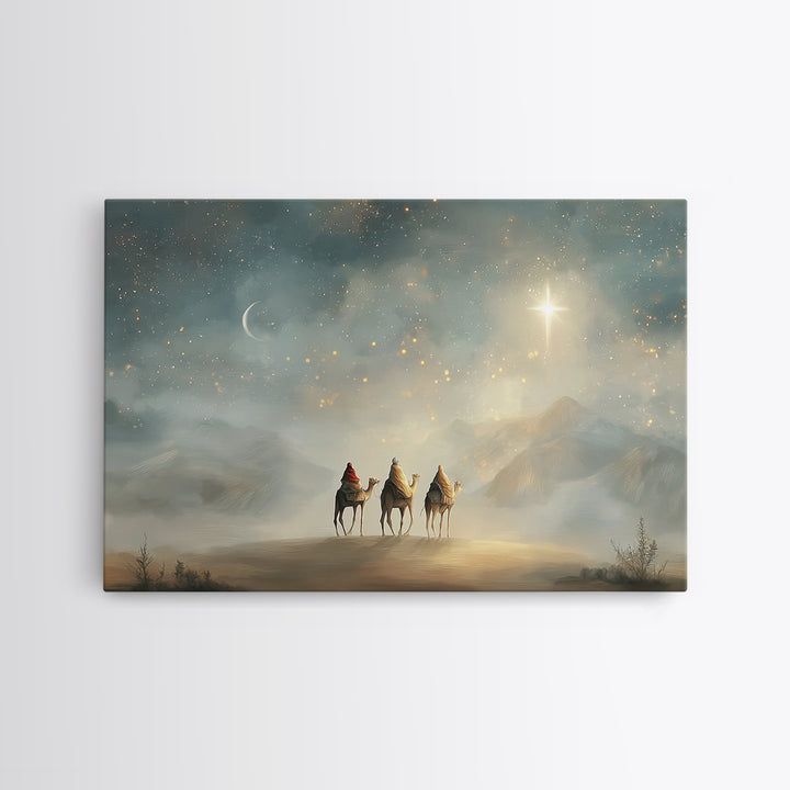 Starward Steps – Framed Canvas Print – Christmas Art – Christian Art Canvas – Christian Wall Art – Christian Decor – Christian Christmas Ar