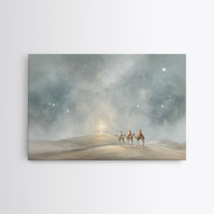 Hillside Star – Framed Canvas Print – Christian Christmas Art – Christian Wall Art – Christian Art Canvas – Christian Decor – Christmas Art