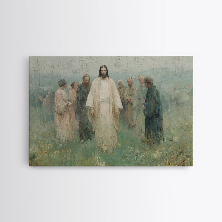 Sacred Meadow Light – Framed Canvas Print – Jesus Painting – Christian Wall Art – Christian Art Canvas – Christian Christmas Art