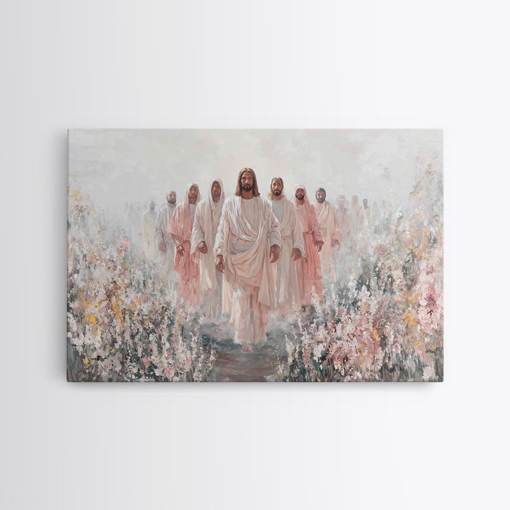 Rose Garden Path – Framed Canvas Print – Christian Wall Art – Jesus Painting – Christian Art Canvas – Christian Christmas Art